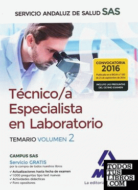 Técnico/a Especialista en Laboratorio del Servicio Andaluz de Salud. Temario específico volumen 2