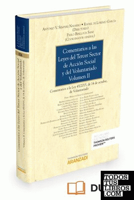 Comentarios a las Leyes del Tercer Sector de Acción Social y del Voluntariado (Volumen II) (Papel + e-book)