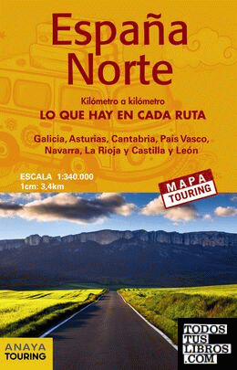 Mapa de carreteras 1:340.000 - España Norte (desplegable)