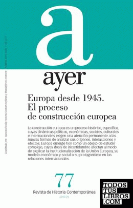 EUROPA DESDE 1945. EL PROCESO DE CONSTRUCCIÓN EUROPEA de Moreno, Antonio /  Pereira, Juan Carlos 978-84-92820-22-1