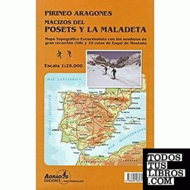 Pirineo Aragones, Macizos del Posets y la Maladeta. Mapa Topográfico Excursionista