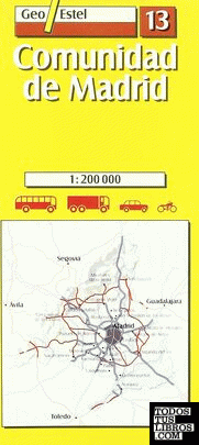 Comunidad de Madrid, E 1:200.000, 1 cm = 2 Km