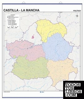 Castilla-La Mancha, físico / político. A todo color