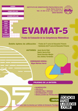 EVAMAT-5 Batería para la Evaluación de la Competencia Matemática. Versión Chilena 2.0