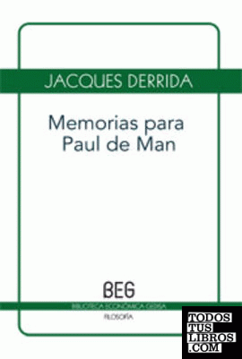 Memorias para Paul de Man