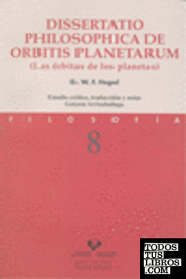 Dissertatio philosophica de orbitis planetarum (Las órbitas de los planetas)