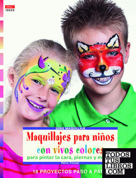 Maquillajes para niños con vivos colores para pintar la cara, piernas y manos