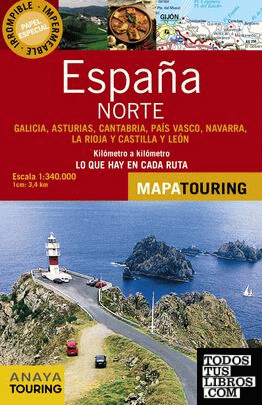 Mapa de carreteras 1:340.000 - Norte de España (desplegable)