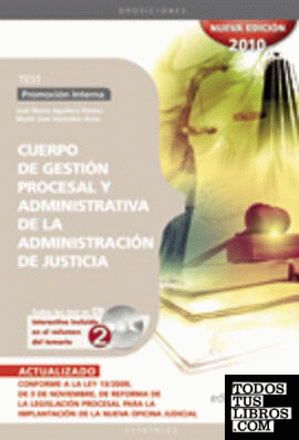 Cuerpo de Gestión Procesal y Administrativa, promoción interna, Administración de Justicia. Test