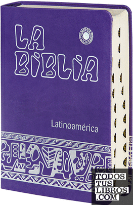 La Biblia Latinoamérica [letra grande] simil-piel morada, con uñeros