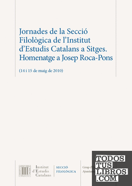 Jornades de la Secció Filològica de l'Institut d'Estudis Catalans a Sitges