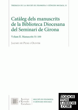 Catàleg dels manuscrits de la Biblioteca Diocesana del Seminari de Girona