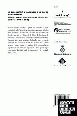 La jurisdicció a Sabadell a la baixa edat mitjana