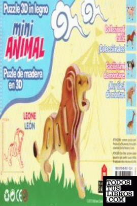 LEON MINI ANIMAL PUZLE DE MADERA EN 3D