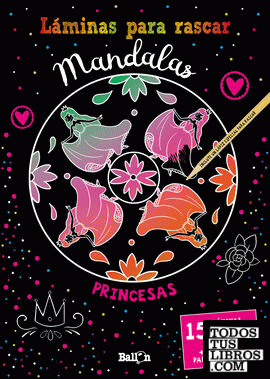 Láminas para rascar Mandalas - Princesas