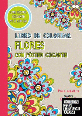 Libro de colorear flores con poster gigante
