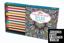 Gran libro para colorear relax con lapices