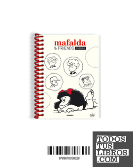 Mafalda agenda perpetua anillada friends blanca