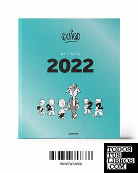 Quino 2022, agenda encuadernada azul