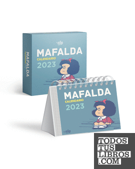 Mafalda 2023, Calendario Escritorio Azul Claro CON CAJA