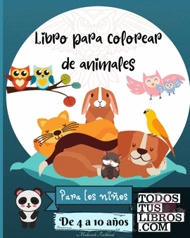 Libro para colorear de animales para niños de 4 a 10 años