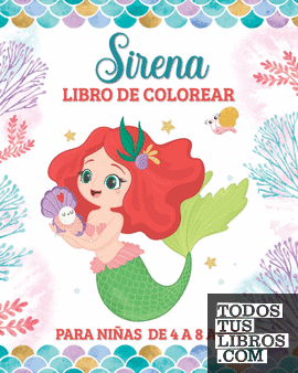 Sirena Libro de Colorear para Niñas de 4 a 8 años